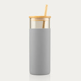 Glass Sipper With Bamboo Lid & Straw | Tumbler with Sleeve | Glass Water Bottle