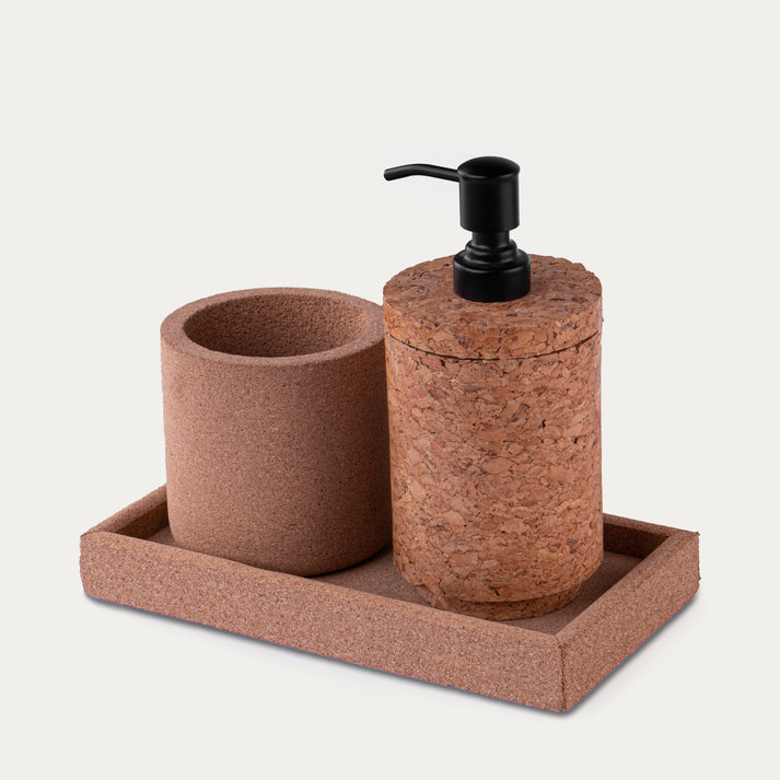 Cork Bathroom Set | Eco-Friendly Cork Bathroom Set | Set of 3