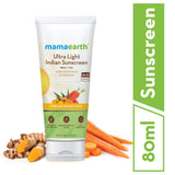 Mamaearth's Ultra Light Natural Sunscreen Lotion SPF 50 PA+++ For Indian Skin, With Turmeric & Carrot Seed, 80ml