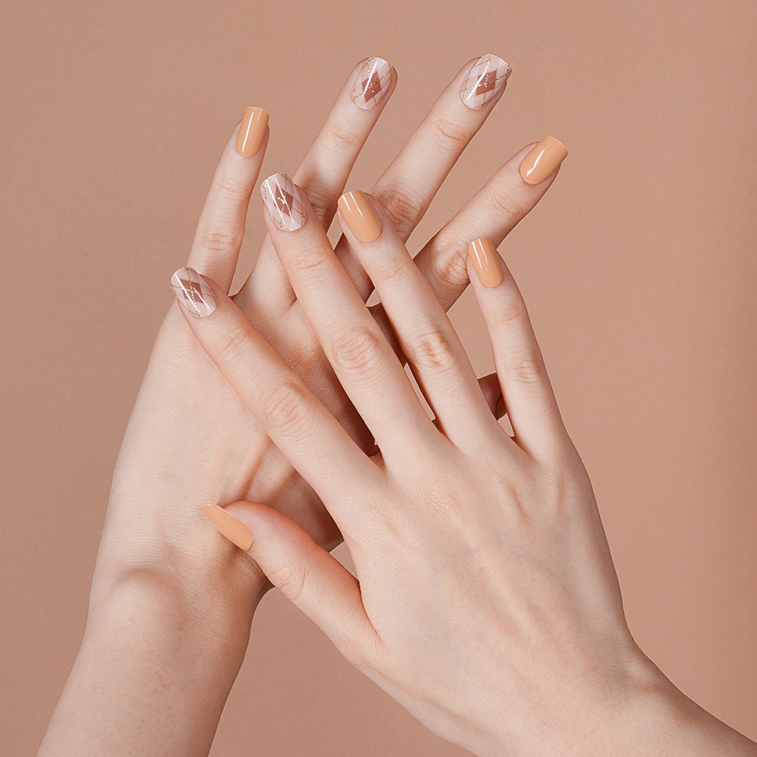 NAILED IT NAIL STICKERS MOCHA ARGYLE