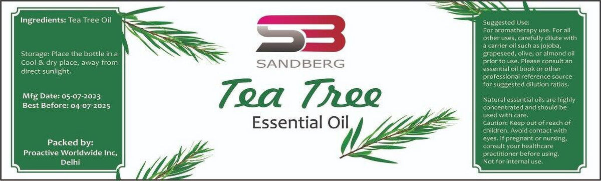 Sandberg tea tree essential oil | therapeutic & food grade, 100% pure free ship, 0.3 ounce