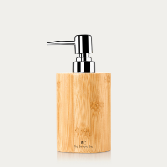 Bamboo Soap Dispenser | Natural Liquid Dispenser for Lotion Sanitizer Shower Gel Bottle | Refillable Container for Bathroom